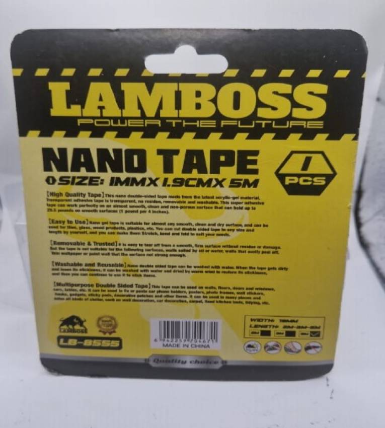 Ruban Adhésif 1.9cmx5m, transparent  Polyvalent – Auto-adhésif, Lavable, Sans Trace